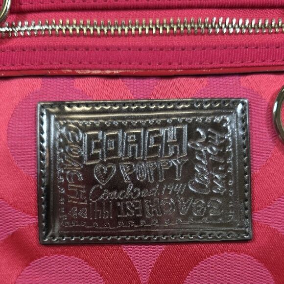 Coach Hot Pink Op Art C Signature Tote Bag - Picture 3 of 12